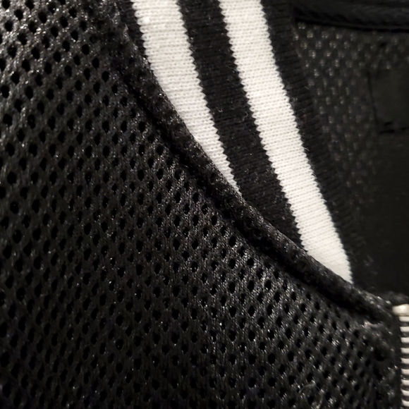 Forever21 Black Mesh Bomber Jacket Unisex US S - Picture 4 of 6